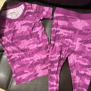 Little Sleepies bamboo Purple Camo Kids Pajamas size 18-24 months